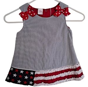 Cre8ions United States of America red, white, and blue flag dress